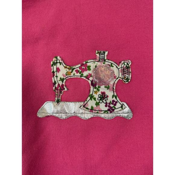 Vintage Rich Tee's Jennifer Dawn Pink Short Sleeve Sewing Machine Sweatshirt XL - Picture 7 of 7